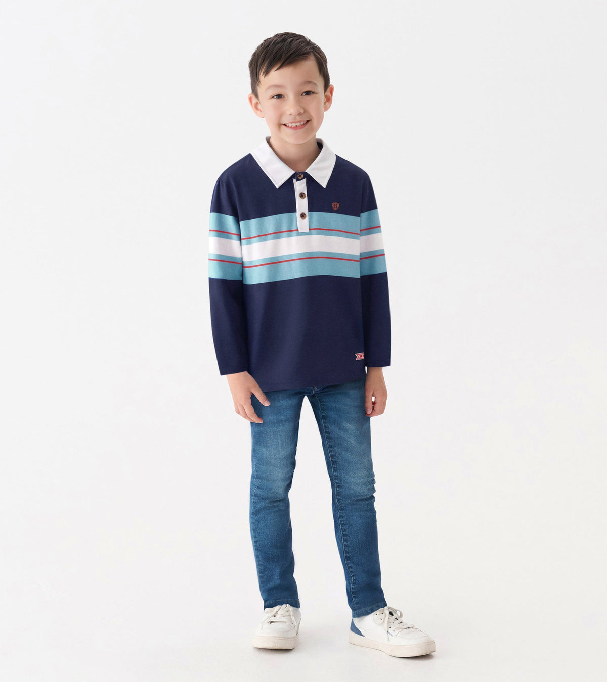 Boys Blue Stripes Rugby Polo - Hatley Boys