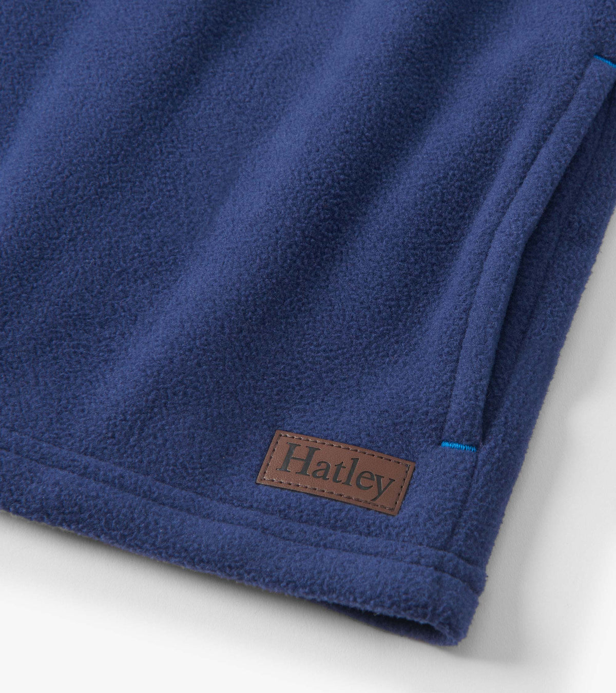 Boys Navy Color Block Fleece 1/4 Zip Mockneck - Hatley Boys