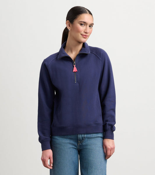 Mock Neck Pullover - Patriot Blue - Hatley Women