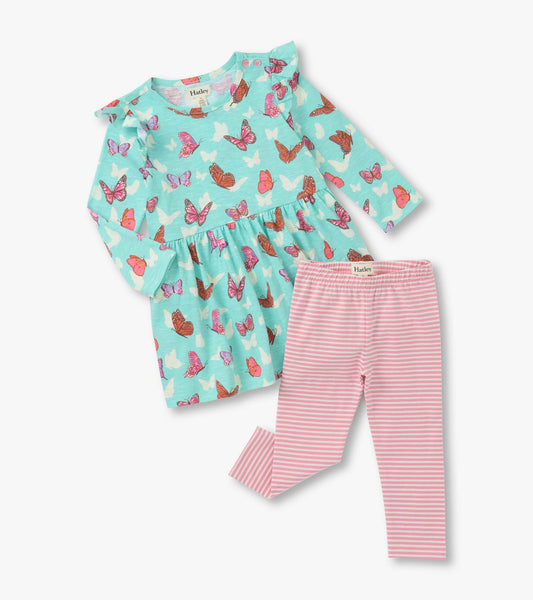 Baby & Toddler Girls Butterfly Ruffle Dress and Legging Set - Hatley Baby & Toddler