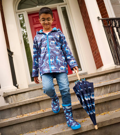 Boys Painted Dinos Color Changing Zip-Up Rain Jacket - Hatley Boys