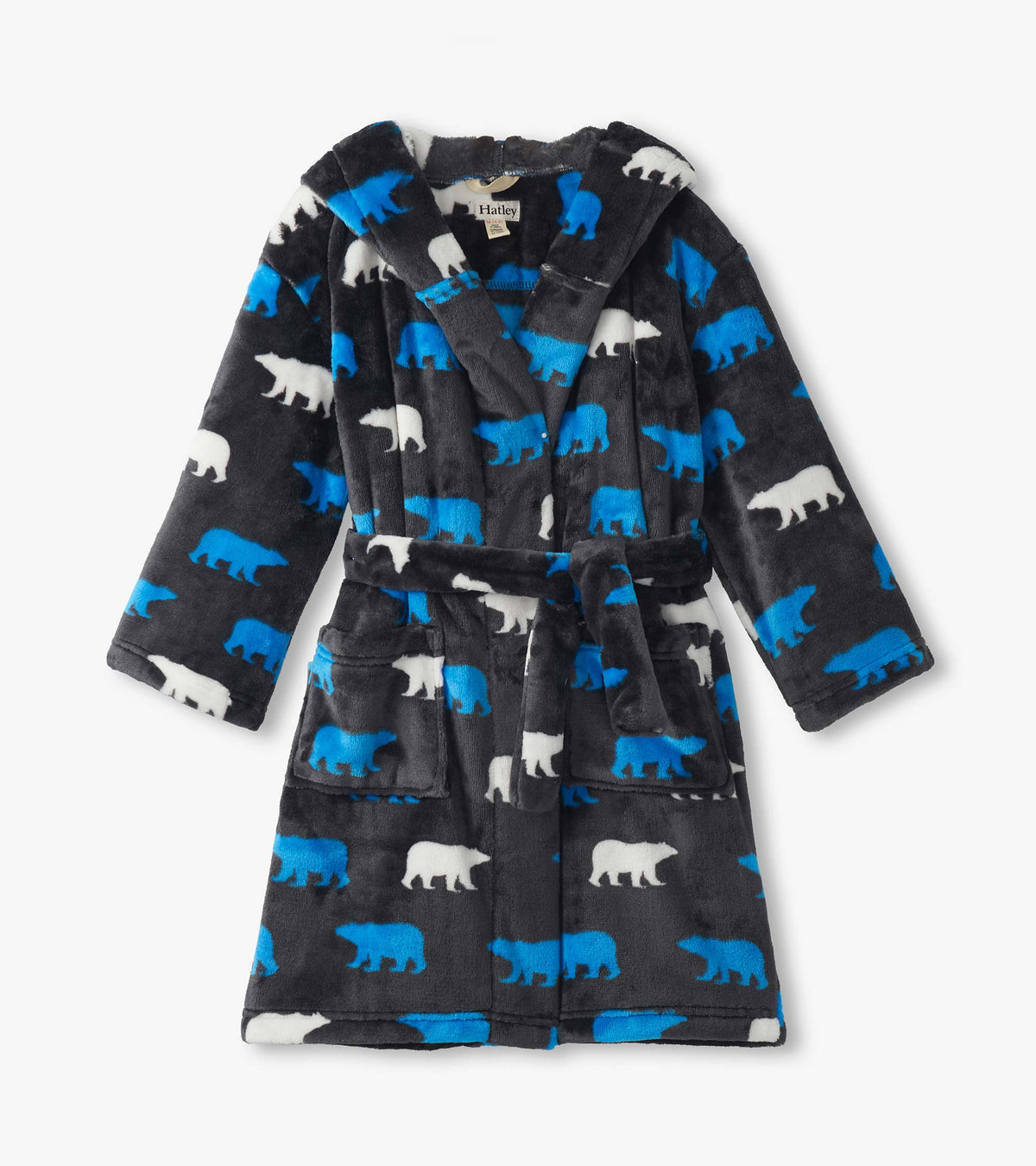Boys Polar Bear Silhouette Fuzzy Fleece Robe - Hatley Boys