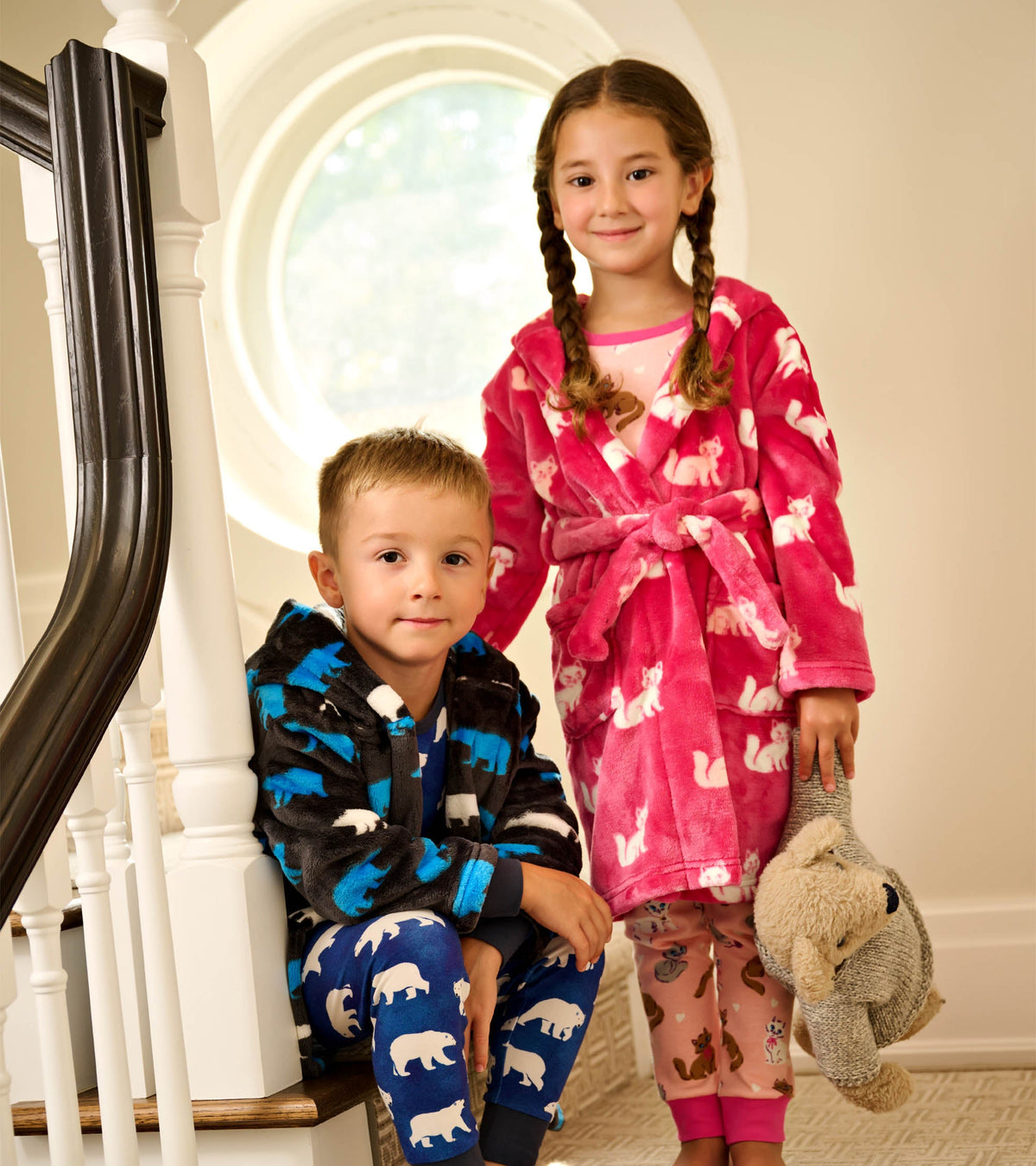 Boys Polar Bear Silhouette Fuzzy Fleece Robe - Hatley Boys