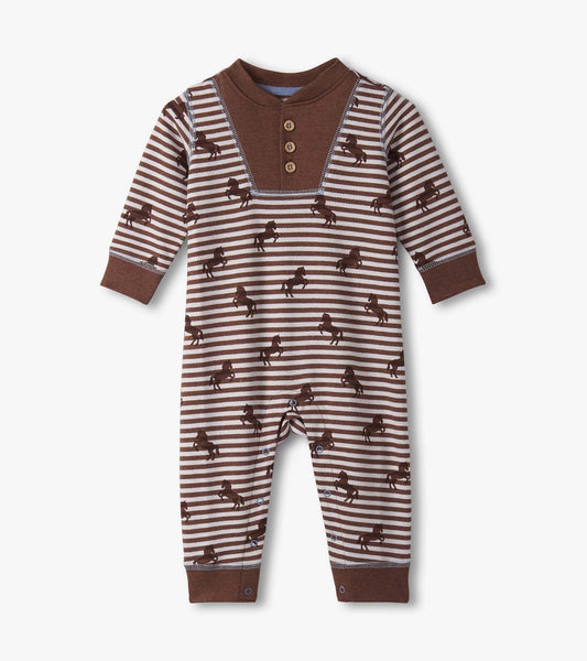 Baby Boys Ranch Horses Button Yoke Romper - Hatley Baby & Toddler