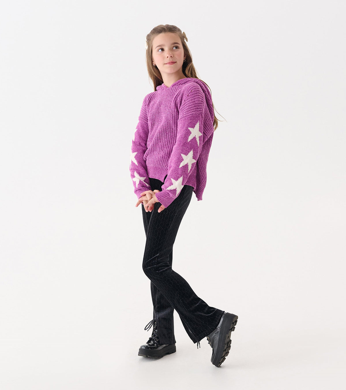 Girls Radiant Orchid Chenille Pullover Sweater - Hatley Girls