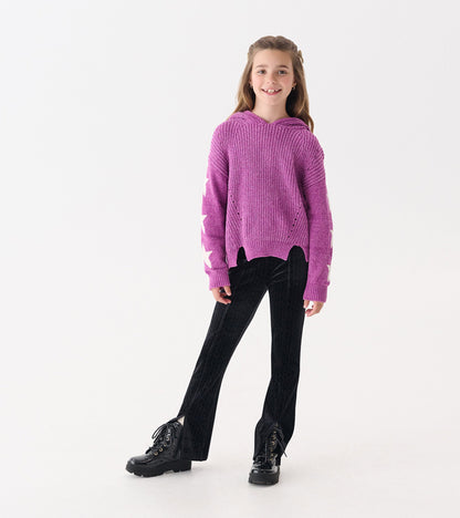 Girls Radiant Orchid Chenille Pullover Sweater - Hatley Girls