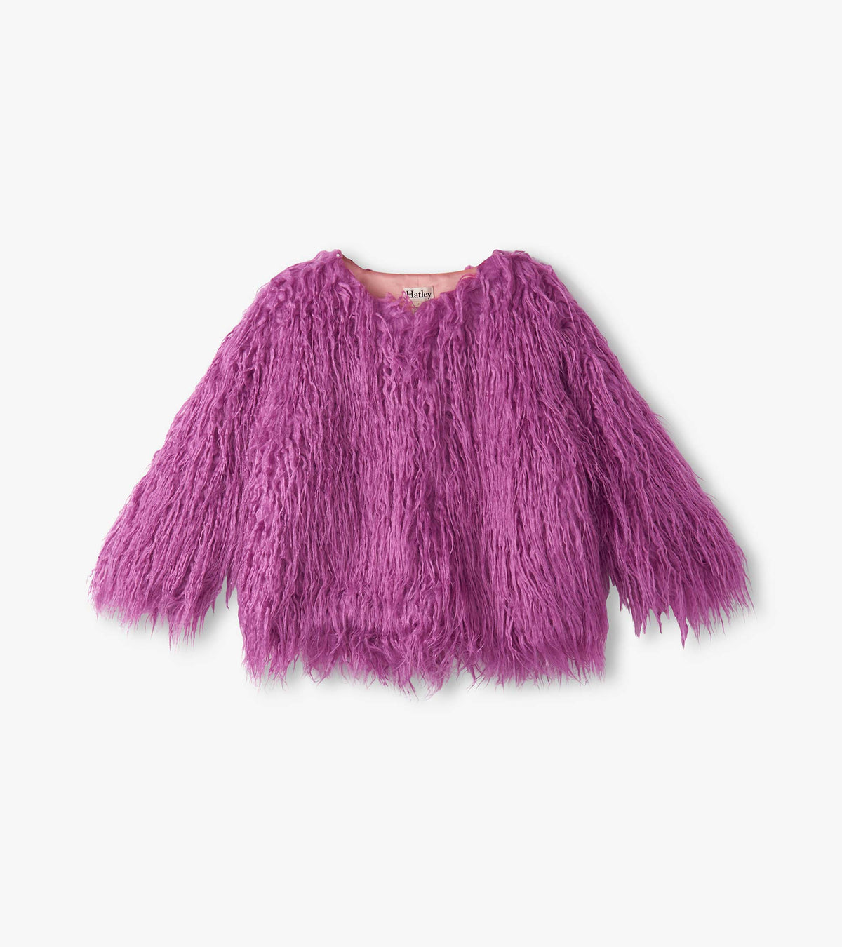 Girls Radiant Orchid Mongolian Faux Fur Topper - Hatley Girls