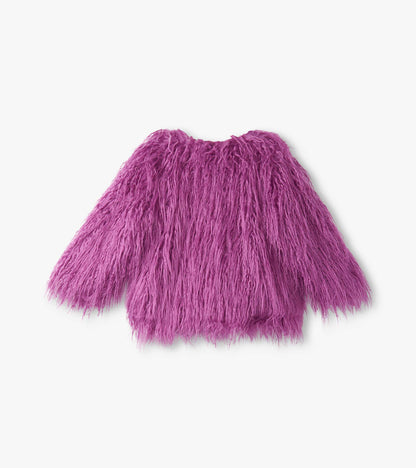 Girls Radiant Orchid Mongolian Faux Fur Topper - Hatley Girls