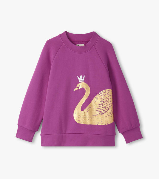 Girls Swan Slouchy Pullover - Hatley Girls