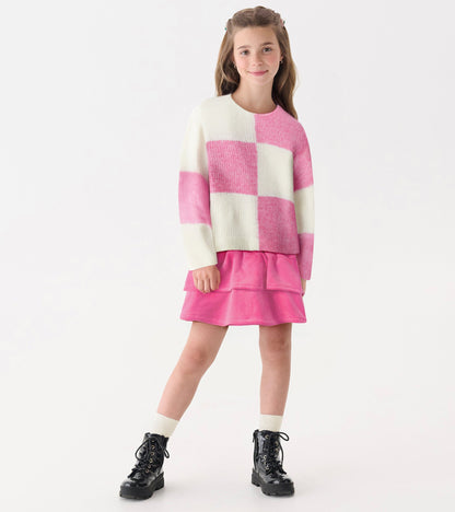 Girls Raspberry Rose Velour Skirt - Hatley Girls