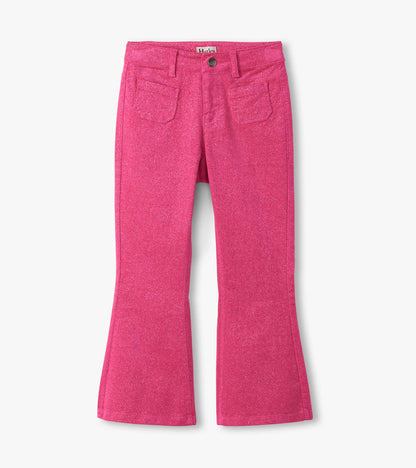 Girls Raspberry Rose Patch Pocket Flared Pants - Hatley Girls