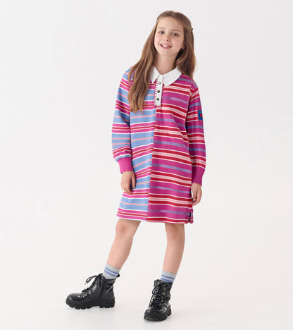 Girls Mixed Stripes Polo Dress - Hatley Girls