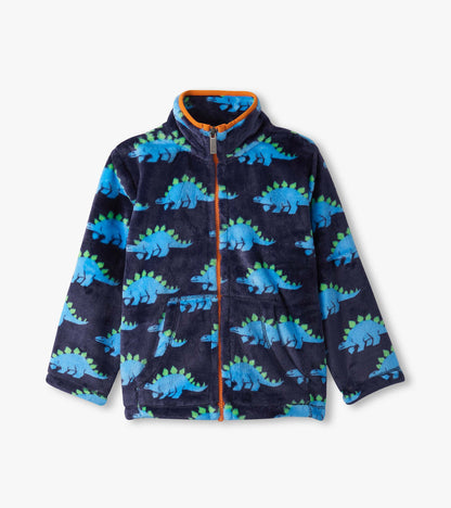 Boys Stegosaurus Fuzzy Fleece Zip-Up Jacket - Hatley Boys
