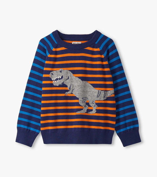 Boys Dino Mixed Stripes Raglan Sweater - Hatley Boys