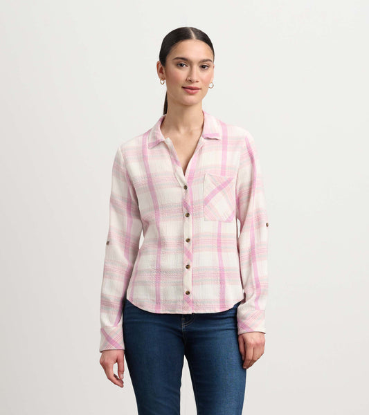 Lila Button Down - Pink Plaid - Hatley Women