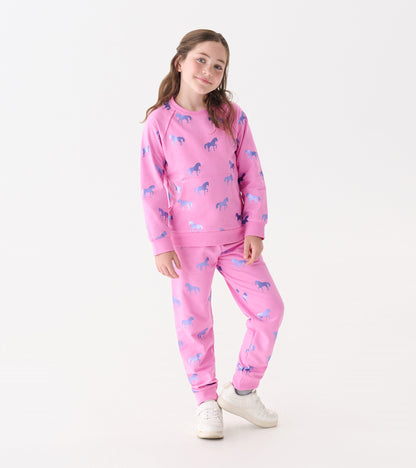 Girls Shimmer Horses Cuffed Track Pants - Hatley Girls