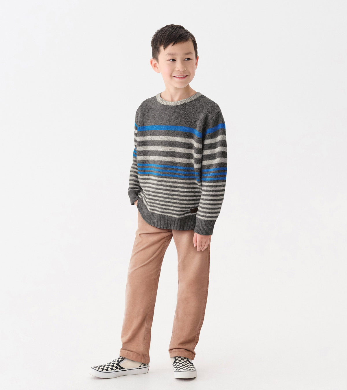 Boys Speckle Stripe Crew Neck Sweater - Hatley Boys