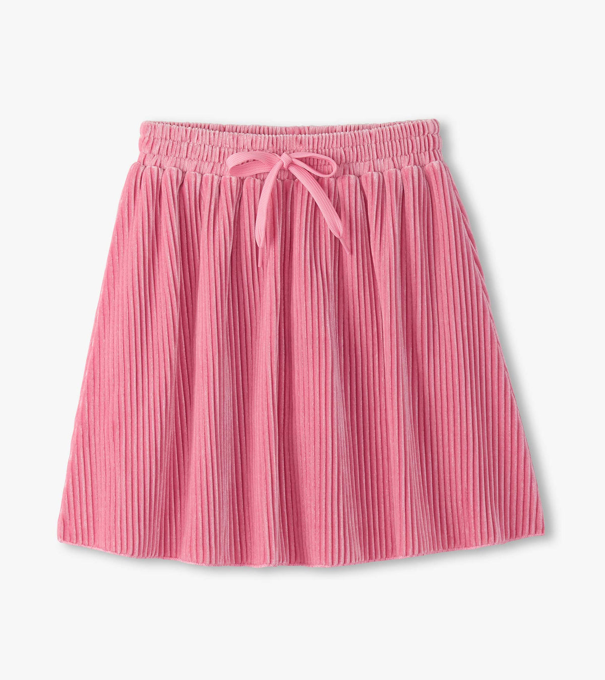 Girls Sea Pink Pleated Velour Skirt - Hatley Girls