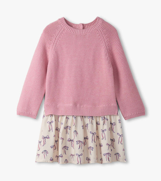Baby & Toddler Girls Painted Bows Mixed Media Sweater Dress - Hatley Baby & Toddler