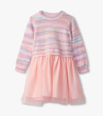 Girls Pastel Rainbow Fuzzy Mixed Skirt Dress - Hatley Girls