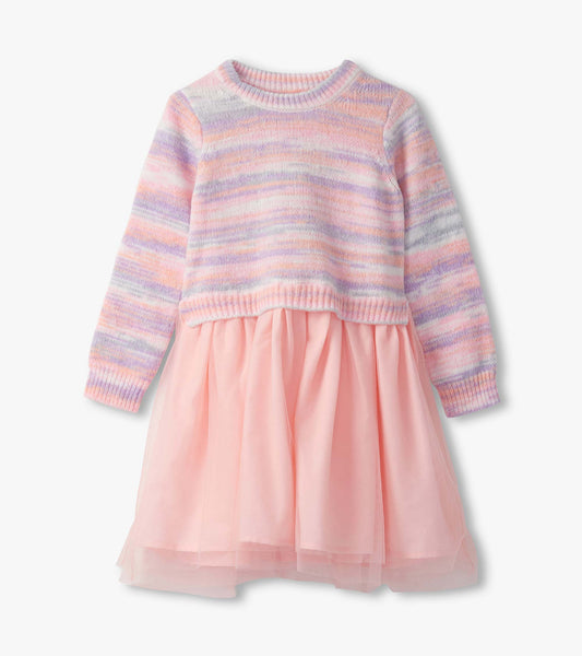 Girls Pastel Rainbow Fuzzy Mixed Skirt Dress - Hatley Girls