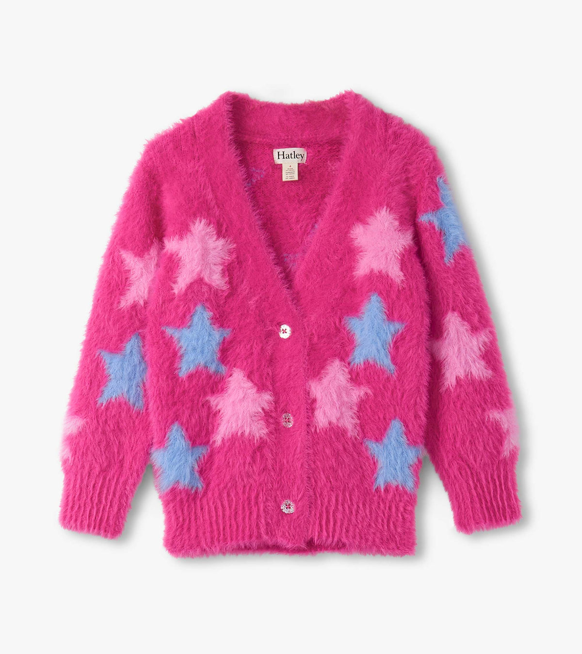 Girls Sparkling Star Fuzzy Cardigan - Hatley Girls