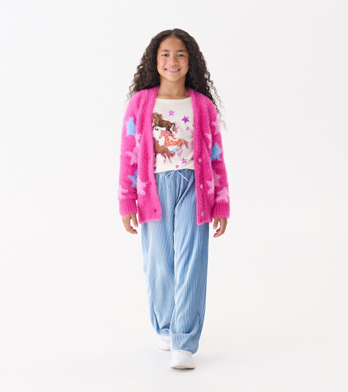 Girls Sparkling Star Fuzzy Cardigan - Hatley Girls
