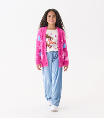 Girls Sparkling Star Fuzzy Cardigan - Hatley Girls
