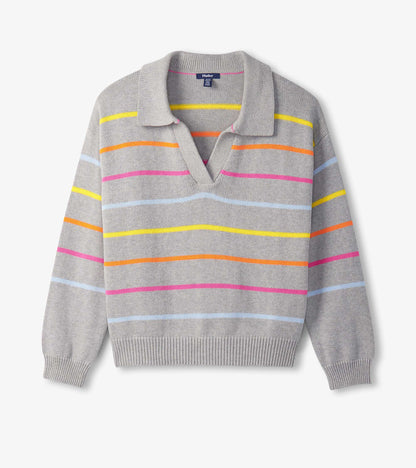 Johnny Collar Sweater - Sorbet Stripes - Hatley Women