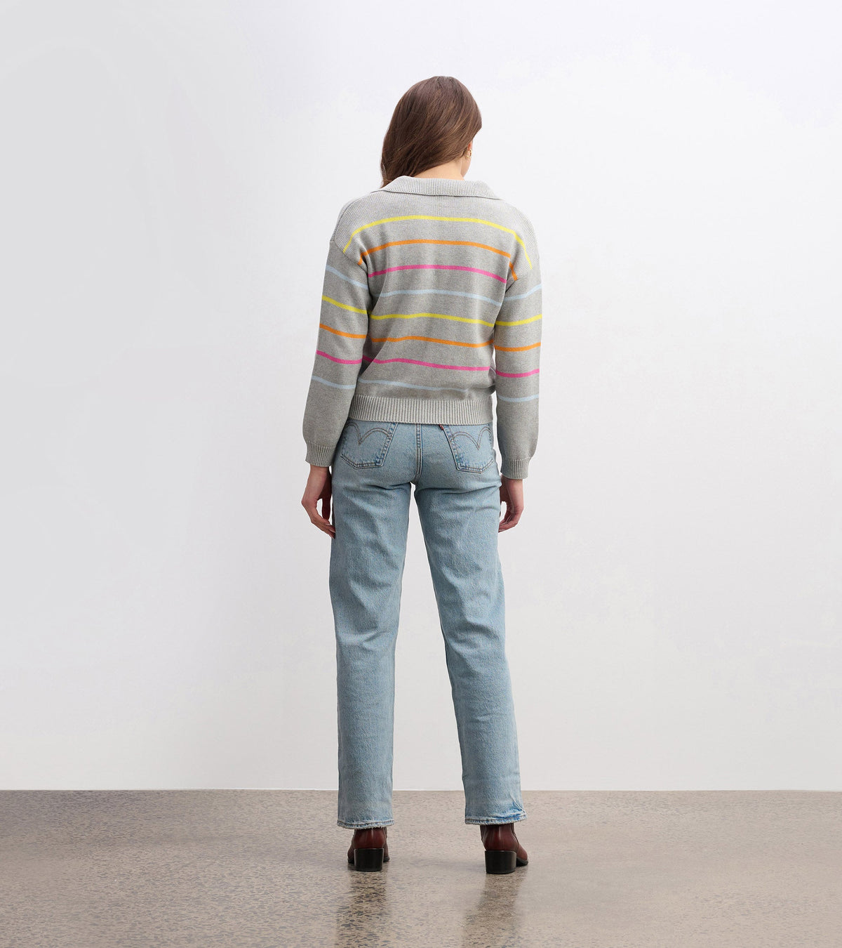 Johnny Collar Sweater - Sorbet Stripes - Hatley Women