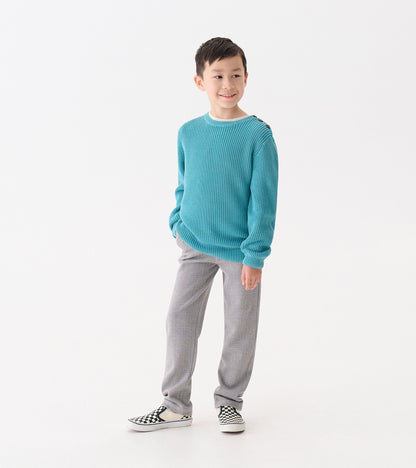 Boys Teal Button Neck Sweater - Hatley Boys