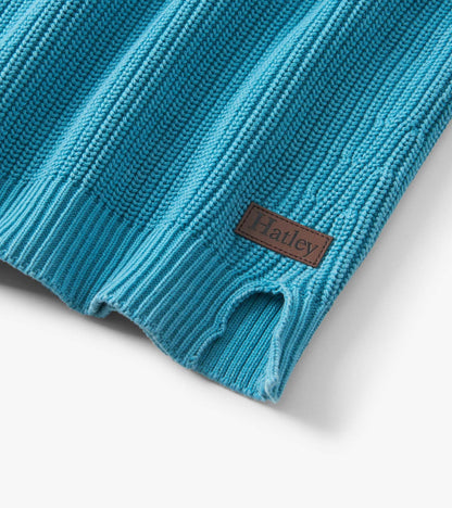 Boys Teal Button Neck Sweater - Hatley Boys