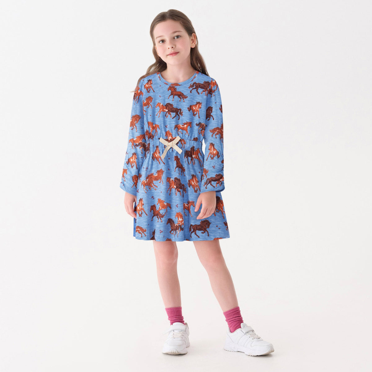 Girls Tinsel Horses Cinched Waist Dress - Hatley Girls