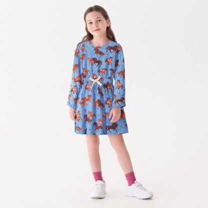 Girls Tinsel Horses Cinched Waist Dress - Hatley Girls
