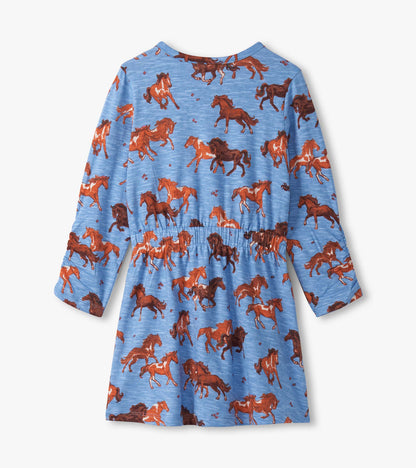 Girls Tinsel Horses Cinched Waist Dress - Hatley Girls