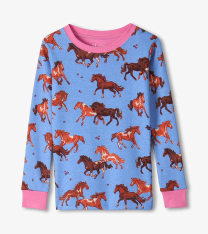 Girls Tinsel Horses Cotton Pajama Set - Hatley Girls
