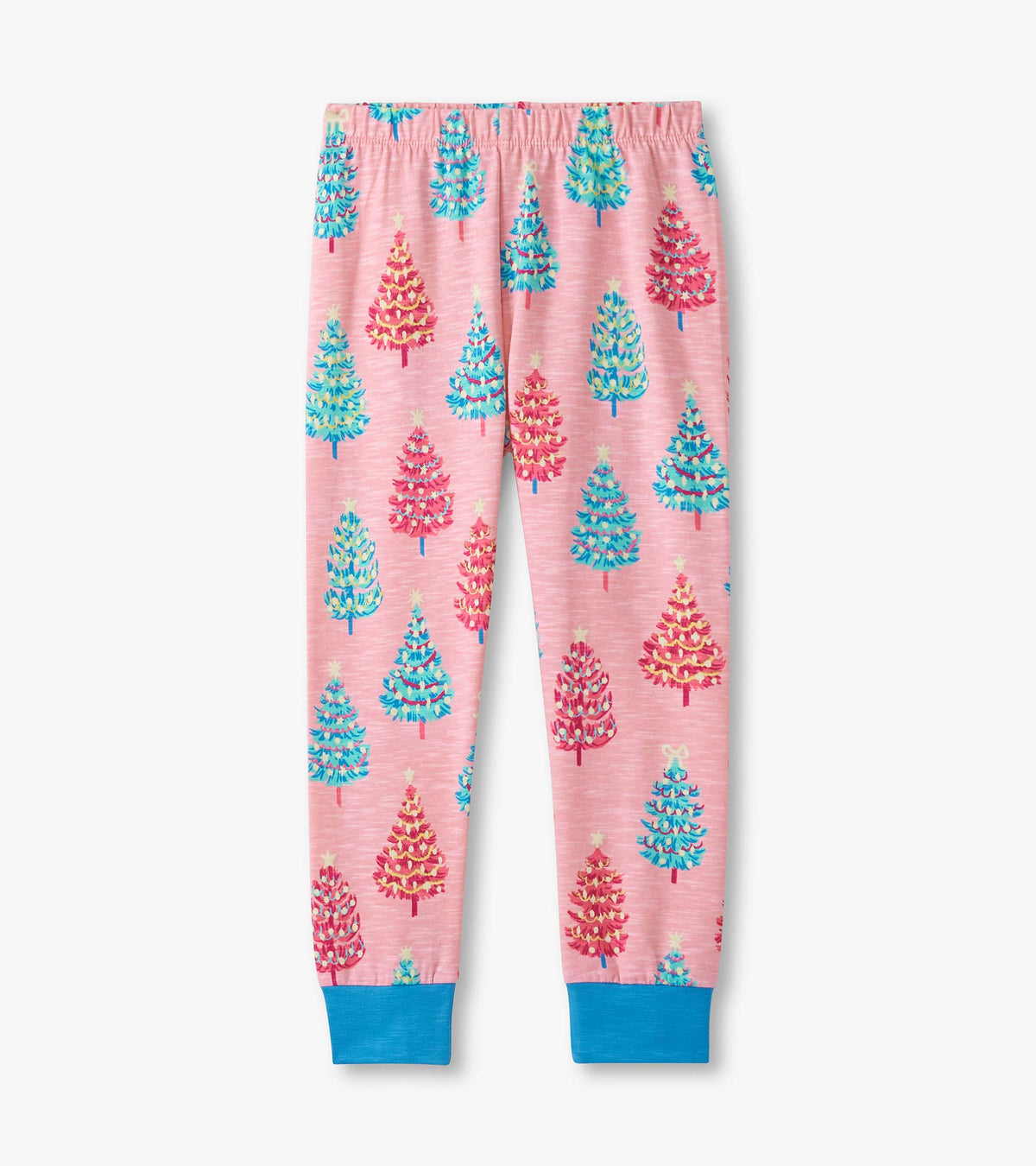 Girls Pink Bottle Brush Trees Glow in the Dark Cotton Pajama Set - Hatley Girls