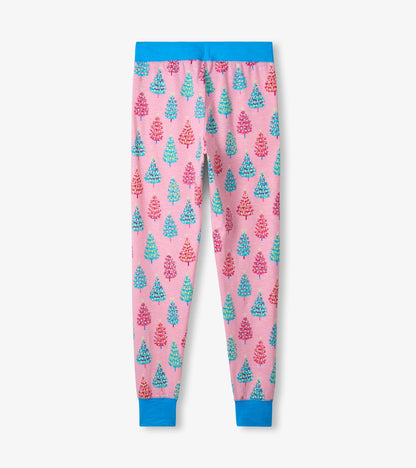 Women's Pink Bottle Brush Trees Glow in the Dark Cotton Pajama Set - Hatley Women