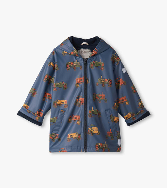 Boys Landscape Tractors Zip-UP Rain Jacket - Hatley Boys