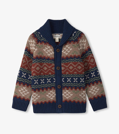 Boys Vintage Fair Isle Shawl Collar Cardigan - Hatley Boys