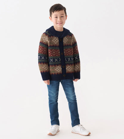 Boys Vintage Fair Isle Shawl Collar Cardigan - Hatley Boys