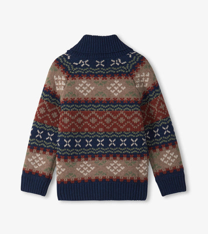 Boys Vintage Fair Isle Shawl Collar Cardigan - Hatley Boys