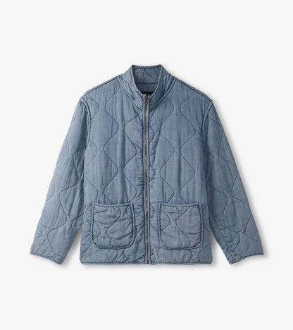 Quilted Tencel Jacket - Washed Blue - Hatley Women