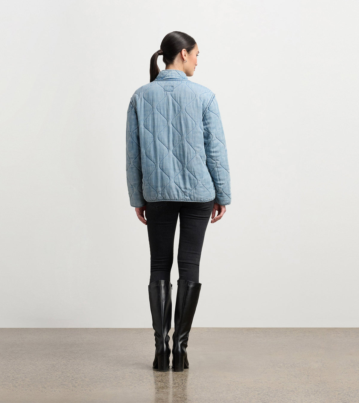 Quilted Tencel Jacket - Washed Blue - Hatley Women