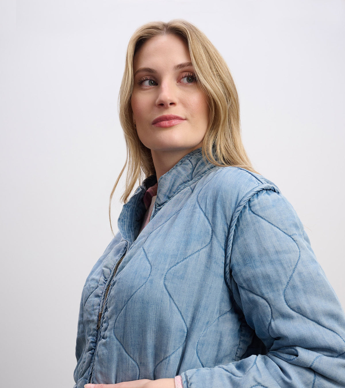 Quilted Tencel Jacket - Washed Blue - Hatley Women