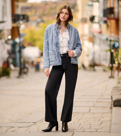 Quilted Tencel Jacket - Washed Blue - Hatley Women