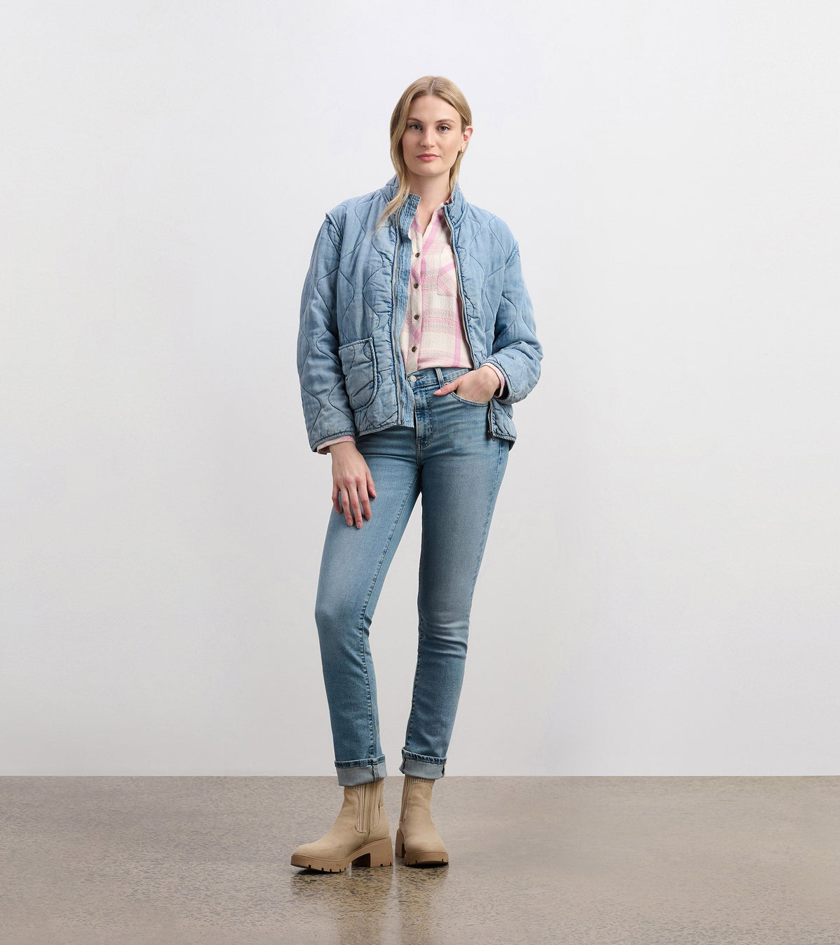 Quilted Tencel Jacket - Washed Blue - Hatley Women
