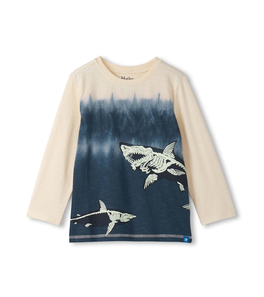 Boys Shark Bones Glow in the Dark Long Sleeve Graphic Tee - Hatley Boys