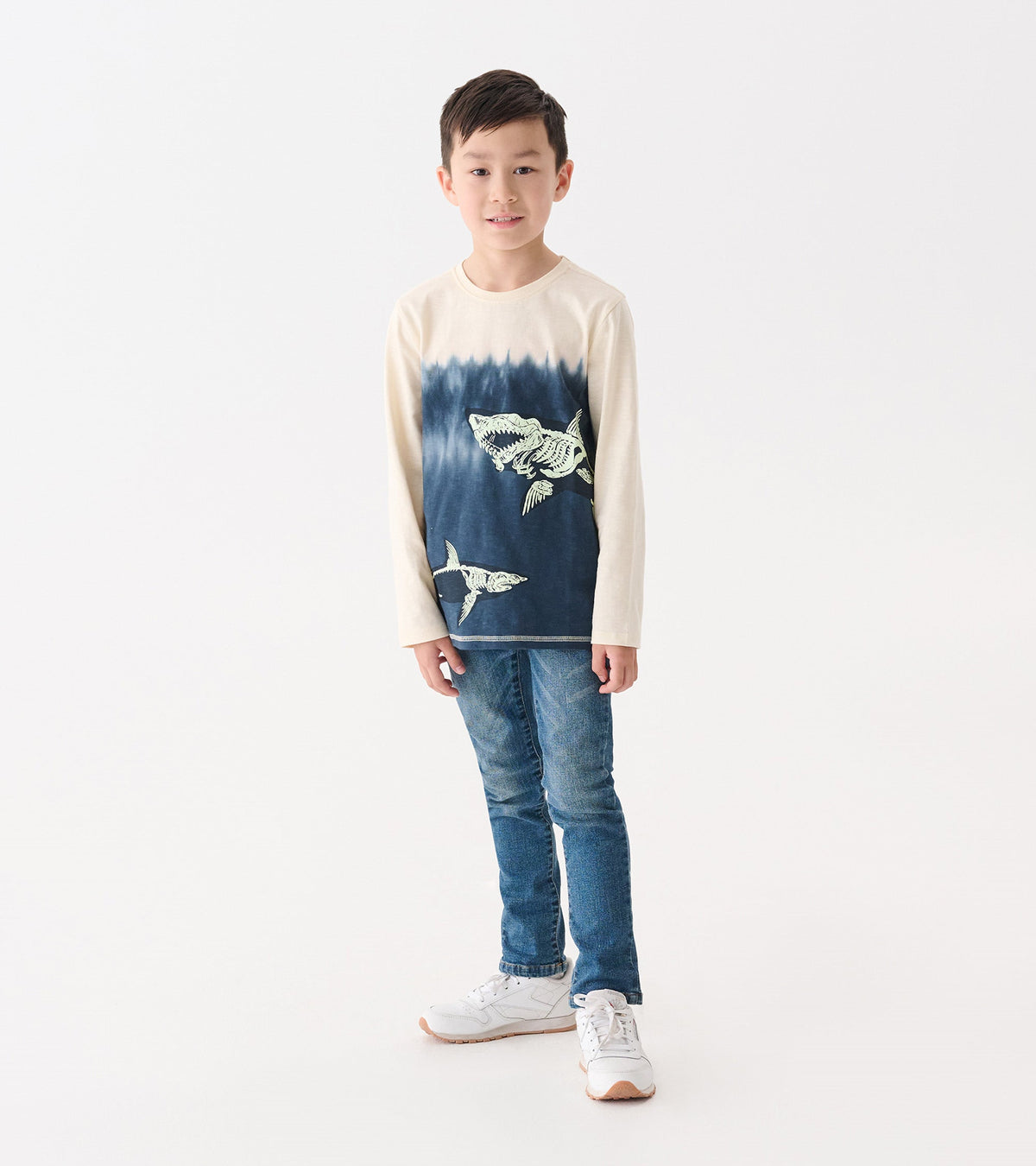 Boys Shark Bones Glow in the Dark Long Sleeve Graphic Tee - Hatley Boys