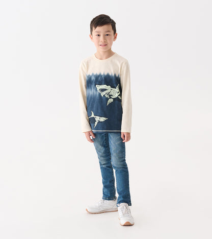 Boys Shark Bones Glow in the Dark Long Sleeve Graphic Tee - Hatley Boys